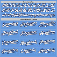 Load image into Gallery viewer, Custom Light Blue White-Navy Mesh Authentic Throwback Baseball Jersey