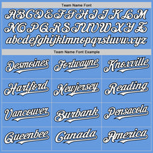 Load image into Gallery viewer, Custom Light Blue White-Black Mesh Authentic Throwback Baseball Jersey