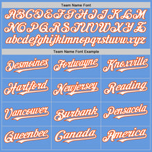 Load image into Gallery viewer, Custom Light Blue White-Orange Mesh Authentic Throwback Baseball Jersey