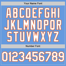 Load image into Gallery viewer, Custom Light Blue White-Orange Mesh Authentic Throwback Baseball Jersey