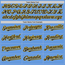 Load image into Gallery viewer, Custom Light Blue Yellow-Navy Mesh Authentic Throwback Baseball Jersey