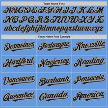 Load image into Gallery viewer, Custom Light Blue Navy-Old Gold Mesh Authentic Throwback Baseball Jersey