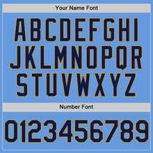 Load image into Gallery viewer, Custom Light Blue Navy-Old Gold Mesh Authentic Throwback Baseball Jersey