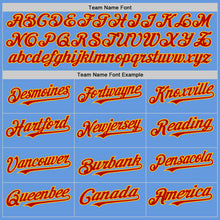 Load image into Gallery viewer, Custom Light Blue Red-Gold Mesh Authentic Throwback Baseball Jersey