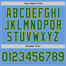 Load image into Gallery viewer, Custom Light Blue Kelly Green-Yellow Mesh Authentic Throwback Baseball Jersey