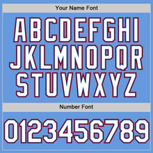 Load image into Gallery viewer, Custom Light Blue Royal-Red Mesh Authentic Throwback Baseball Jersey