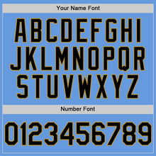 Load image into Gallery viewer, Custom Light Blue Black-Old Gold Mesh Authentic Throwback Baseball Jersey