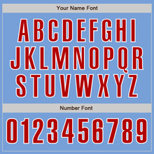 Load image into Gallery viewer, Custom Light Blue Red-White Authentic Baseball Jersey