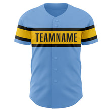 Charger l'image dans la galerie, Custom Light Blue Yellow-Black Authentic Baseball Jersey
