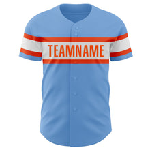 Charger l'image dans la galerie, Custom Light Blue Orange-White Authentic Baseball Jersey
