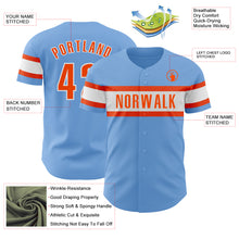 Charger l'image dans la galerie, Custom Light Blue Orange-White Authentic Baseball Jersey