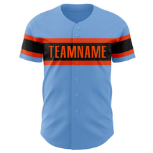 Charger l'image dans la galerie, Custom Light Blue Orange-Black Authentic Baseball Jersey