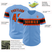 Charger l'image dans la galerie, Custom Light Blue Orange-Black Authentic Baseball Jersey