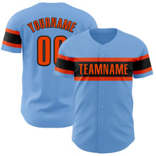 Charger l'image dans la galerie, Custom Light Blue Orange-Black Authentic Baseball Jersey