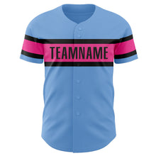 Charger l'image dans la galerie, Custom Light Blue Pink-Black Authentic Baseball Jersey