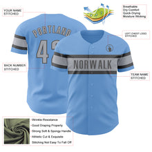 Load image into Gallery viewer, Custom Light Blue Gray-Steel Gray Authentic Baseball Jersey