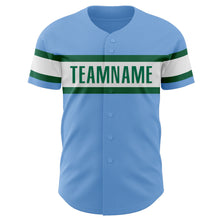 Charger l'image dans la galerie, Custom Light Blue Kelly Green-White Authentic Baseball Jersey