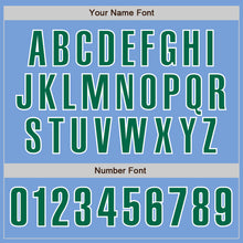 Charger l'image dans la galerie, Custom Light Blue Kelly Green-White Authentic Baseball Jersey