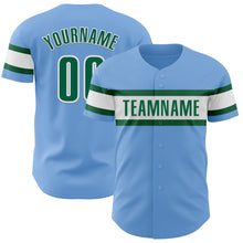 Charger l'image dans la galerie, Custom Light Blue Kelly Green-White Authentic Baseball Jersey