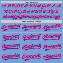 Laden Sie das Bild in den Galerie-Viewer, Custom Light Blue Pink-Purple Authentic Baseball Jersey