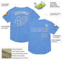 Load image into Gallery viewer, Custom Light Blue White Mesh Authentic Throwback Baseball Jersey