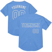 Load image into Gallery viewer, Custom Light Blue White Mesh Authentic Throwback Baseball Jersey