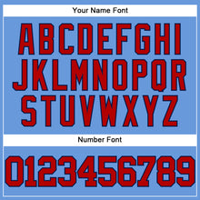 Laden Sie das Bild in den Galerie-Viewer, Custom Light Blue Red-Navy Mesh Authentic Throwback Baseball Jersey