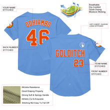 Загрузить изображение в средство просмотра галереи, Custom Light Blue Orange-White Mesh Authentic Throwback Baseball Jersey