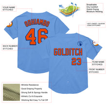 Загрузить изображение в средство просмотра галереи, Custom Light Blue Orange-Royal Mesh Authentic Throwback Baseball Jersey