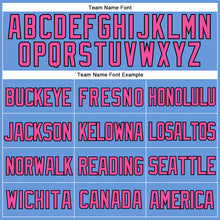 Load image into Gallery viewer, Custom Light Blue Pink-Black Mesh Authentic Throwback Baseball Jersey
