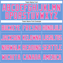 Load image into Gallery viewer, Custom Light Blue Pink-White Mesh Authentic Throwback Baseball Jersey