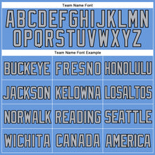 Laden Sie das Bild in den Galerie-Viewer, Custom Light Blue Gray-Black Mesh Authentic Throwback Baseball Jersey