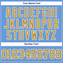 Laden Sie das Bild in den Galerie-Viewer, Custom Light Blue Old Gold-White Mesh Authentic Throwback Baseball Jersey