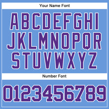 Laden Sie das Bild in den Galerie-Viewer, Custom Light Blue Purple-White Mesh Authentic Throwback Baseball Jersey