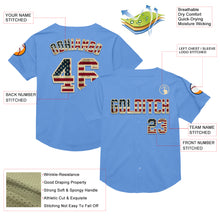 Load image into Gallery viewer, Custom Light Blue Vintage USA Flag-Cream Mesh Authentic Throwback Baseball Jersey