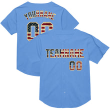 Load image into Gallery viewer, Custom Light Blue Vintage USA Flag-Cream Mesh Authentic Throwback Baseball Jersey