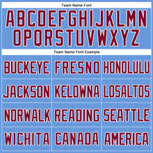 Laden Sie das Bild in den Galerie-Viewer, Custom Light Blue Maroon-White Mesh Authentic Throwback Baseball Jersey