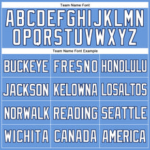 Load image into Gallery viewer, Custom Light Blue White-Navy Mesh Authentic Throwback Baseball Jersey