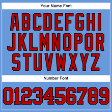 Laden Sie das Bild in den Galerie-Viewer, Custom Light Blue Red-Black Mesh Authentic Throwback Baseball Jersey