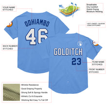 Load image into Gallery viewer, Custom Light Blue White-Royal Mesh Authentic Throwback Baseball Jersey