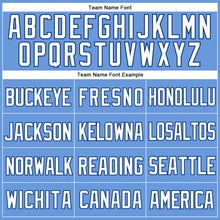 Load image into Gallery viewer, Custom Light Blue White-Royal Mesh Authentic Throwback Baseball Jersey