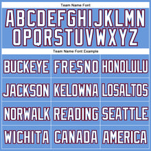 Laden Sie das Bild in den Galerie-Viewer, Custom Light Blue Royal-Red Mesh Authentic Throwback Baseball Jersey