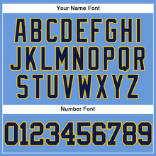 Laden Sie das Bild in den Galerie-Viewer, Custom Light Blue Navy-Yellow Mesh Authentic Throwback Baseball Jersey