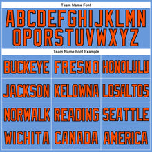 Загрузить изображение в средство просмотра галереи, Custom Light Blue Orange-Black Mesh Authentic Throwback Baseball Jersey