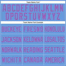 Laden Sie das Bild in den Galerie-Viewer, Custom Light Blue Medium Purple Mesh Authentic Throwback Baseball Jersey