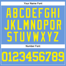 Laden Sie das Bild in den Galerie-Viewer, Custom Light Blue Light Yellow Mesh Authentic Throwback Baseball Jersey