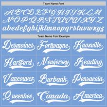 Load image into Gallery viewer, Custom Light Blue White Hockey Lace Neck Jersey