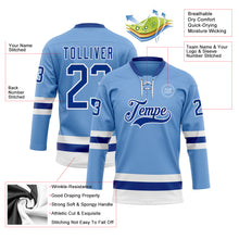 Charger l'image dans la galerie, Custom Light Blue Royal-White Hockey Lace Neck Jersey