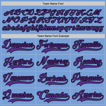 Charger l'image dans la galerie, Custom Light Blue Purple-Black Hockey Lace Neck Jersey