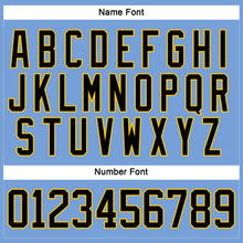 Charger l'image dans la galerie, Custom Light Blue Black-Yellow Hockey Lace Neck Jersey